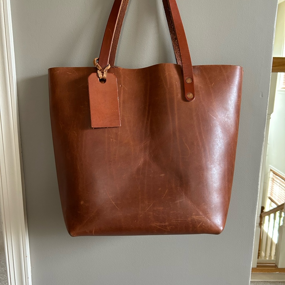 Kmm & Co handcrafted cognac tote